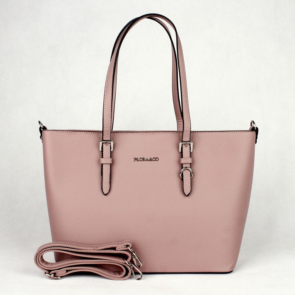 Velká pevná kabelka na rameno FLORA&CO F9126 tmavěrůžová