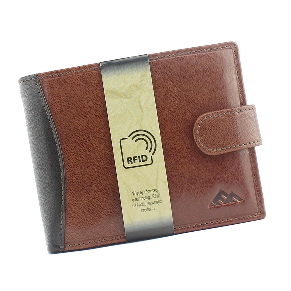 Pánská podélná kožená peněženka El Forrest 545 s upínkou + RFID hnědá | KabelkyproVas.cz