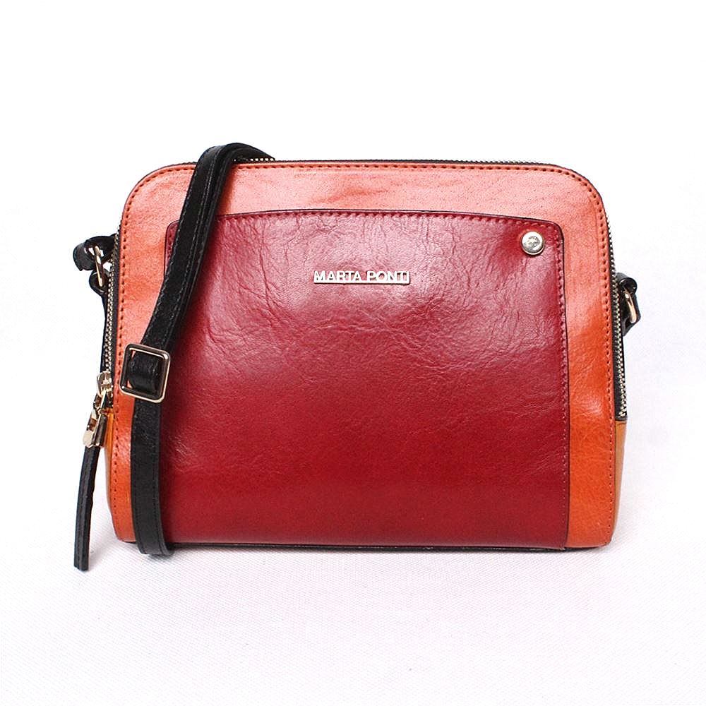 Luxusní dámská kožená crossbody kabelka Marta Ponti A12 vícebarevná | KabelkyproVas.cz