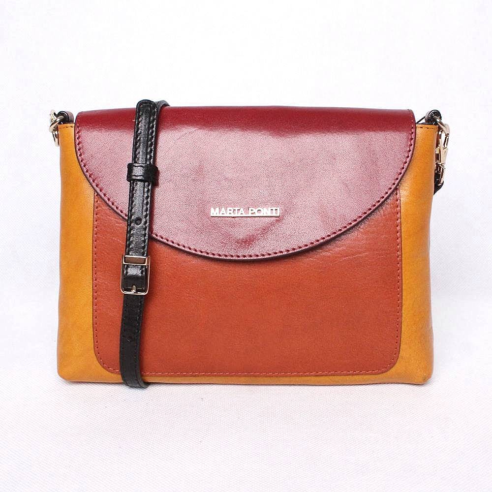 Luxusní dámská kožená crossbody kabelka Marta Ponti A16 vícebarevná | KabelkyproVas.cz