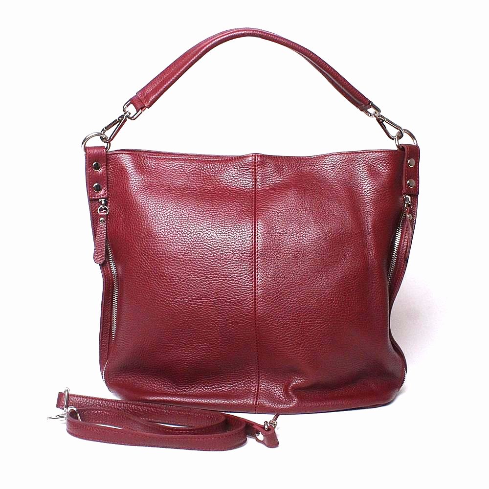 Dámská kožená kabelka na rameno i crossbody 7733 vínová | KabelkyproVas.cz
