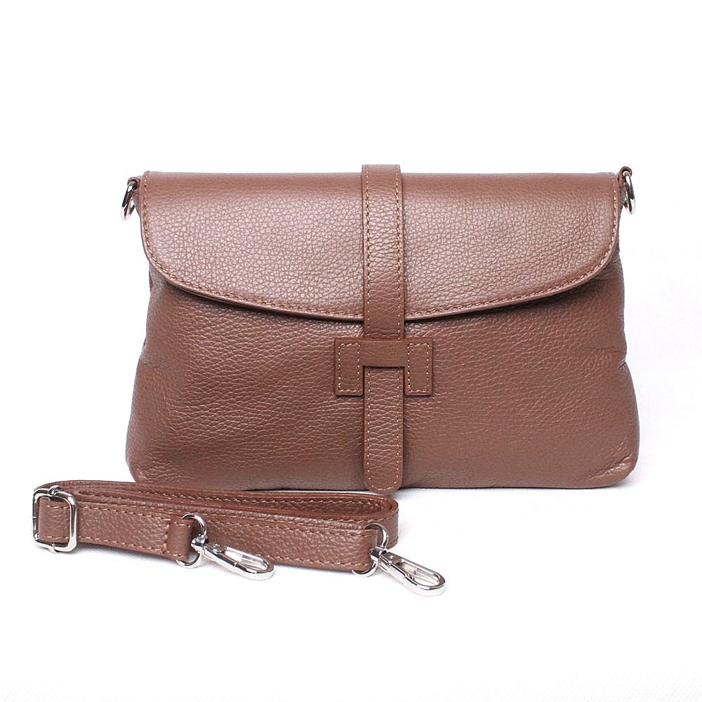 Dámská kožená kabelka na rameno/do ruky/crossbody no. 222 hnědá | KabelkyproVas.cz