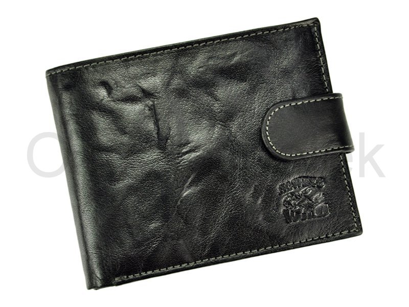 Pánská kožená peněženka Always Wild N992L-BC se štírem s upínkou černá | KabelkyproVas.cz