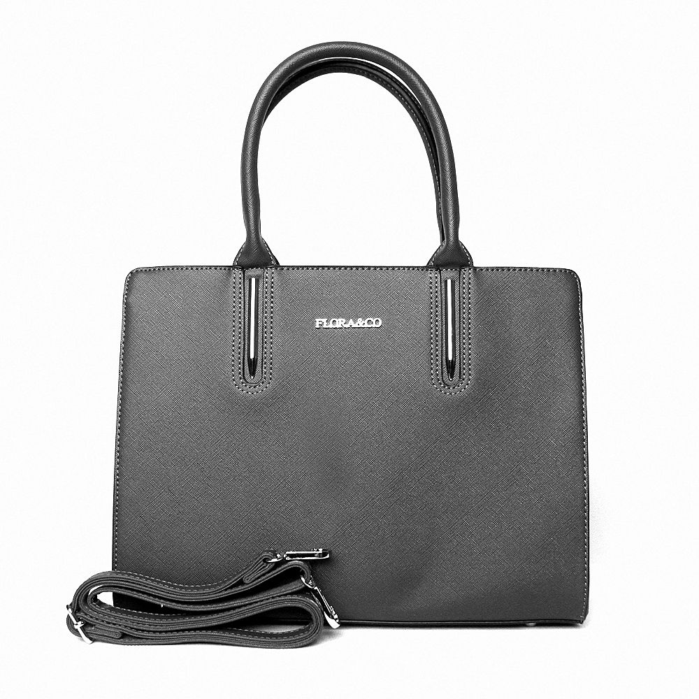 Dámská středně velká elegantní kabelka do ruky FLORA&CO F9519 tmavěšedá
