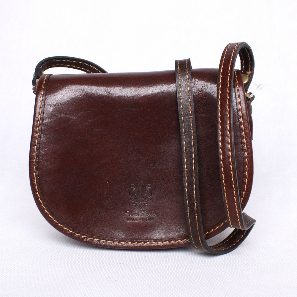 Dámská malá kožená crossbody kabelka MINI tmavěhnědá | KabelkyproVas.cz