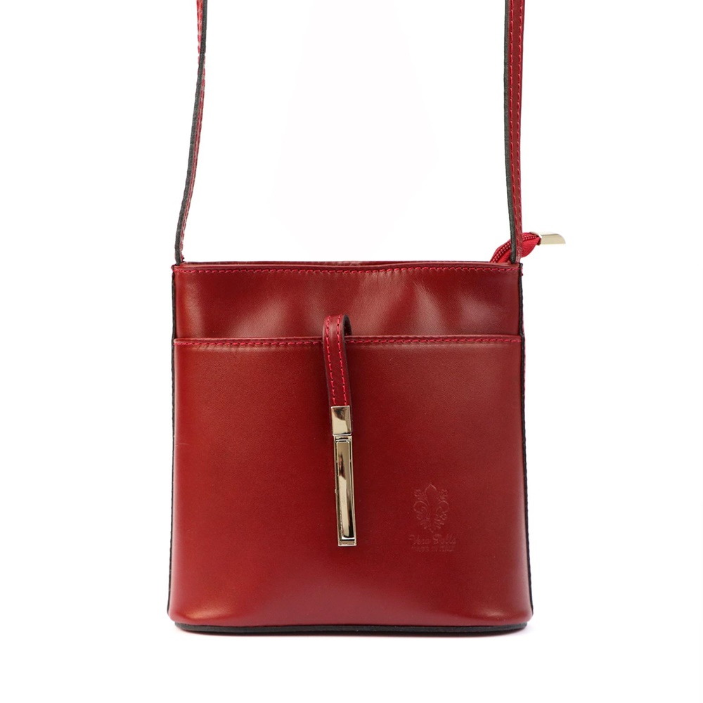 Dámská malá kožená crossbody kabelka 205 MN tmavěčervená | KabelkyproVas.cz