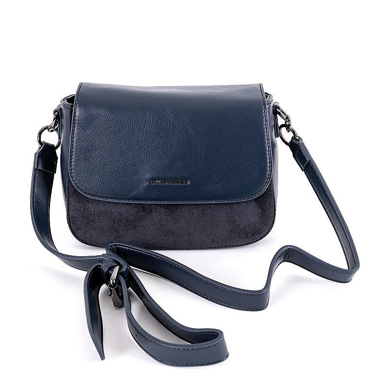 Dámská pevná crossbody kabelka David Jones 6441-1 tmavěmodrá | KabelkyproVas.cz