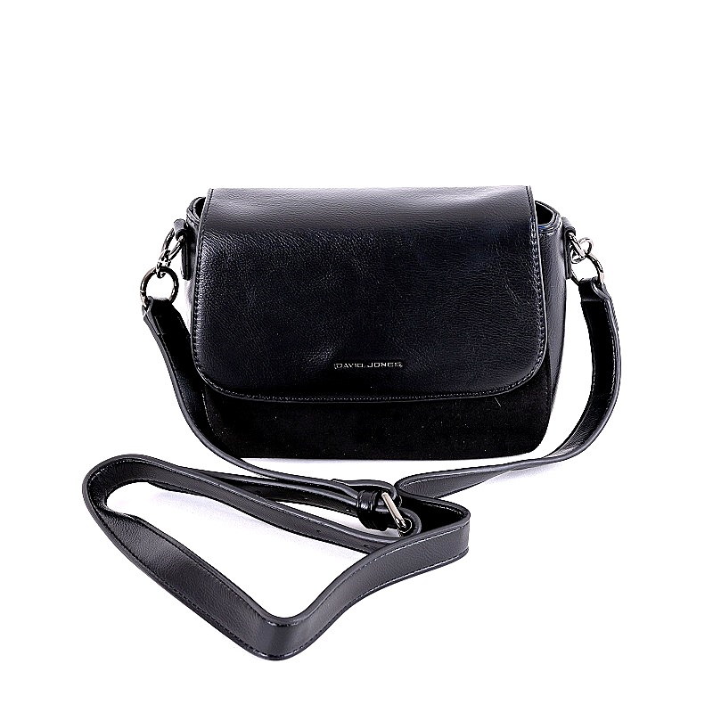 Dámská pevná crossbody kabelka David Jones 6441-1 černá | KabelkyproVas.cz