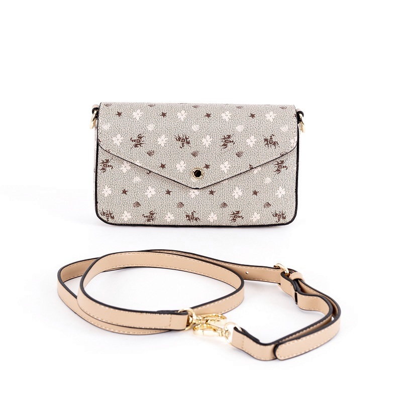 Dámská malá pevná crossbody kabelka David Jones CM6120 béžovo-šedá | KabelkyproVas.cz