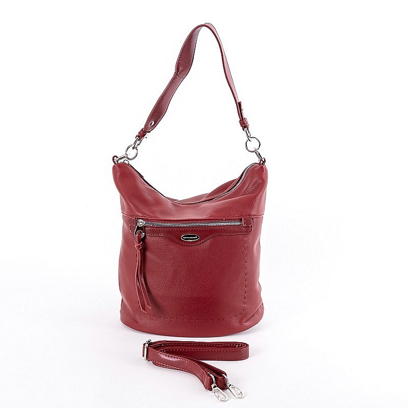 Dámská kabelka na rameno i crossbody David Jones 6603-2 tmavěčervená | KabelkyproVas.cz