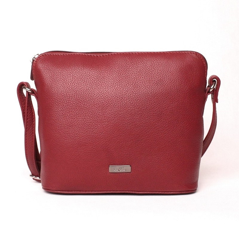 Malá kožená crossbody kabelka HGL no. 174 tmavěčervená