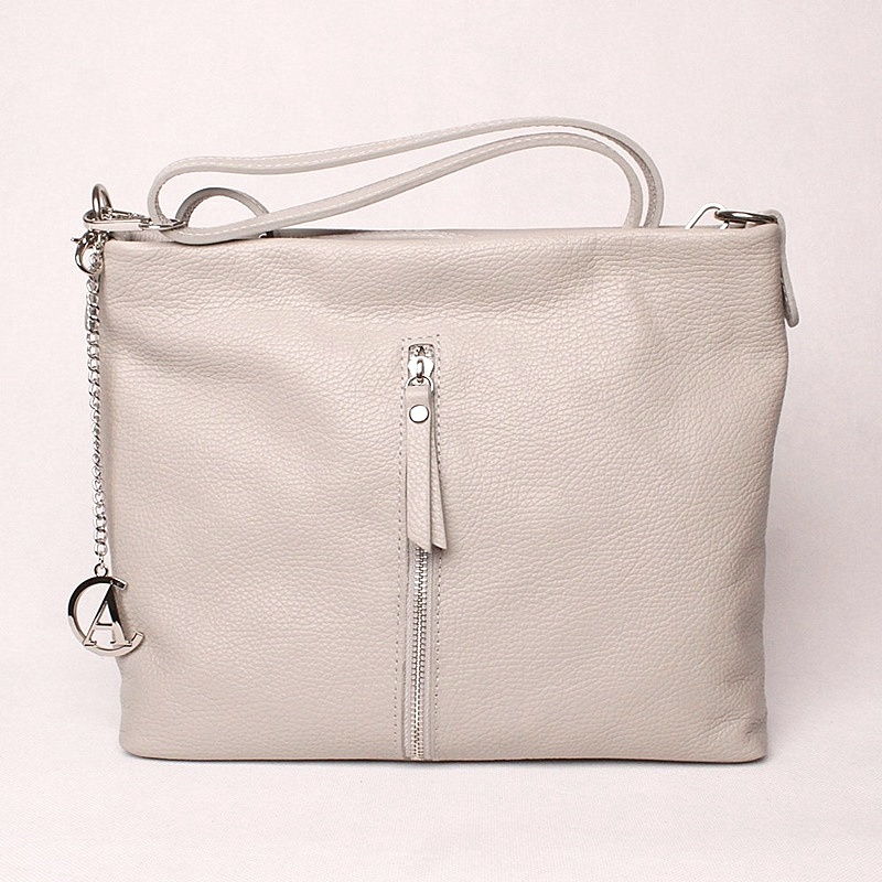 Dámská luxusní kožená crossbody kabelka Alex&Co (Gianni Conti) 815 světlešedá | KabelkyproVas.cz