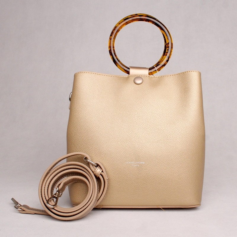 David Jones Paris Originální módní tříoddílová kabelka do ruky David Jones CM5672A zlatá