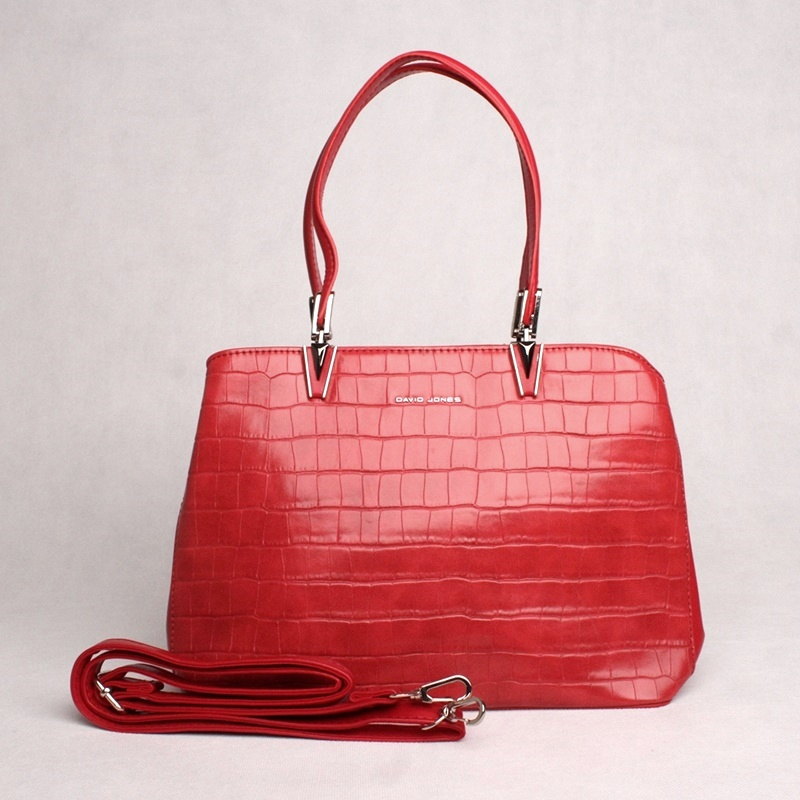 David Jones Paris Středně velká kabelka do ruky David Jones CM6456A červená