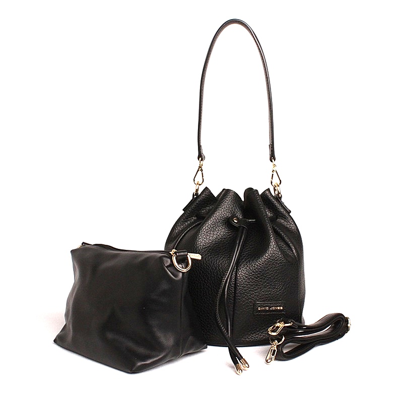 David Jones Paris Střední kabelka do ruky či rameno + etue David Jones CM6423 černá