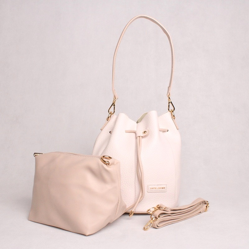 David Jones Paris Střední kabelka do ruky či rameno + etue David Jones CM6423 bílá