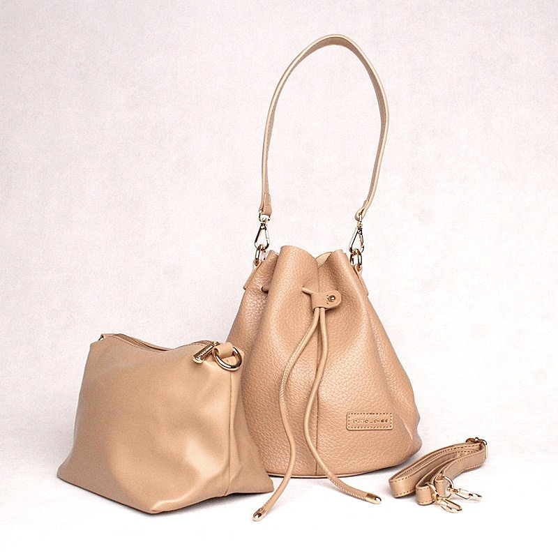 David Jones Paris Střední kabelka do ruky či rameno + etue David Jones CM6423 velbloudí