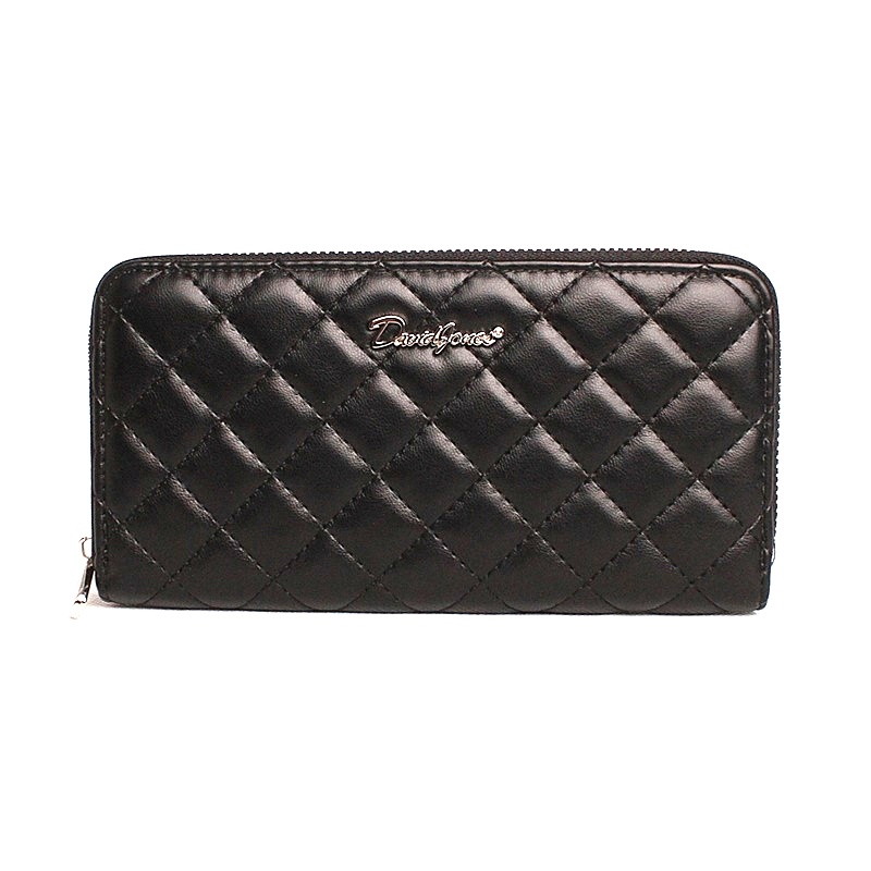 David Jones Paris Celozipová prošívaná peněženka David Jones P510 černá