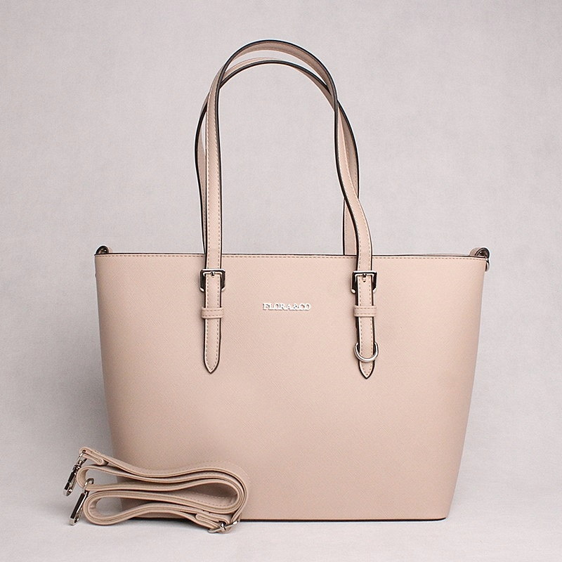 Velká pevná kabelka na rameno FLORA&CO F9126 béžová