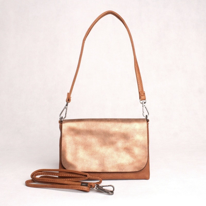 Malá crossbody kabelka či psaníčko FLORA&CO H6736 hnědá