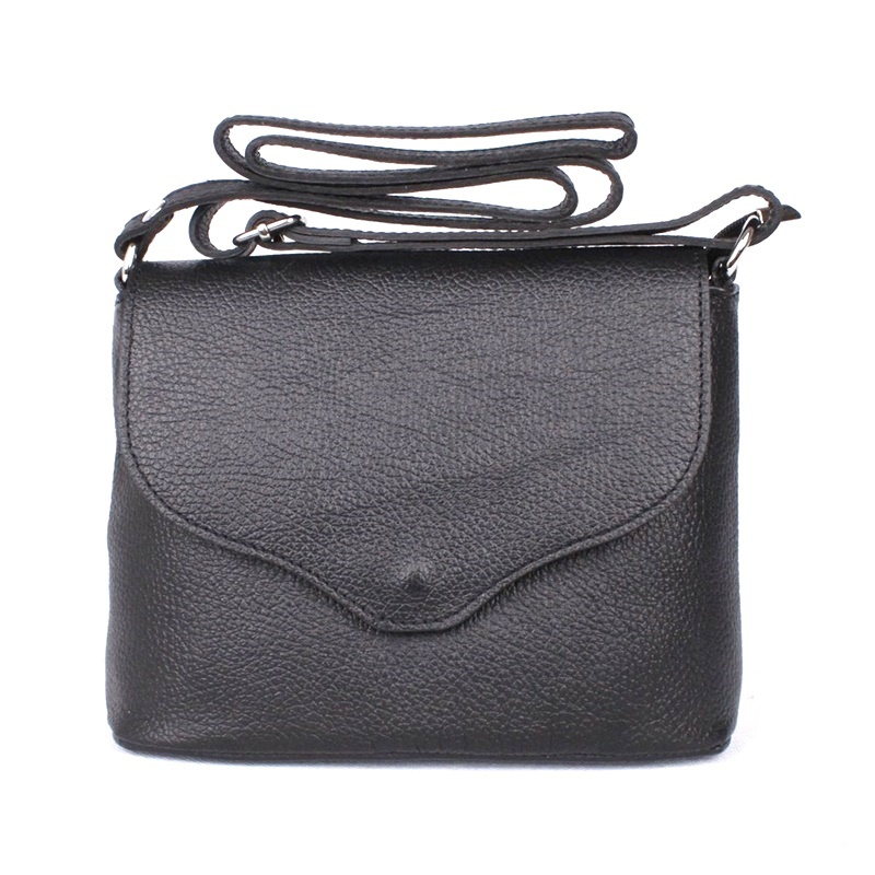 Malá černá kožená crossbody kabelka Vera Pelle no. 61