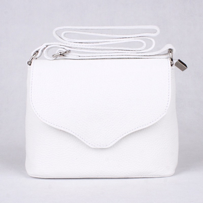 Malá bílá kožená crossbody kabelka Vera Pelle no. 61