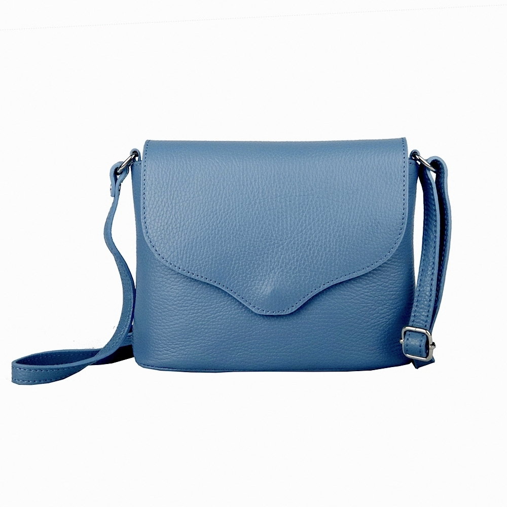 Malá světlemodrá kožená crossbody kabelka Vera Pelle no. 61