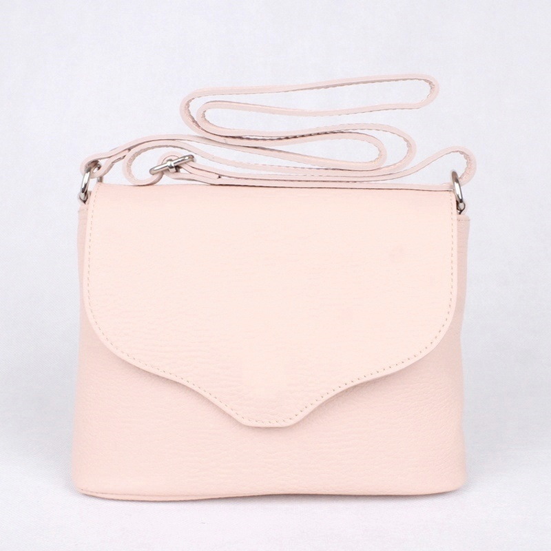 Malá růžová kožená crossbody kabelka Vera Pelle no. 61