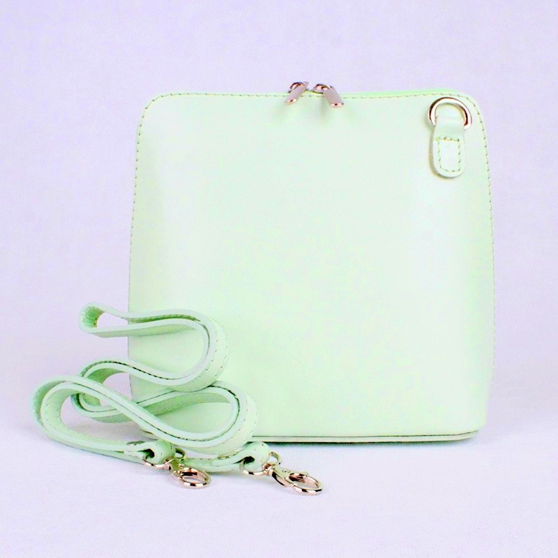 Vera Pelle Kožená crossbody kabelka no. 55 světlezelená