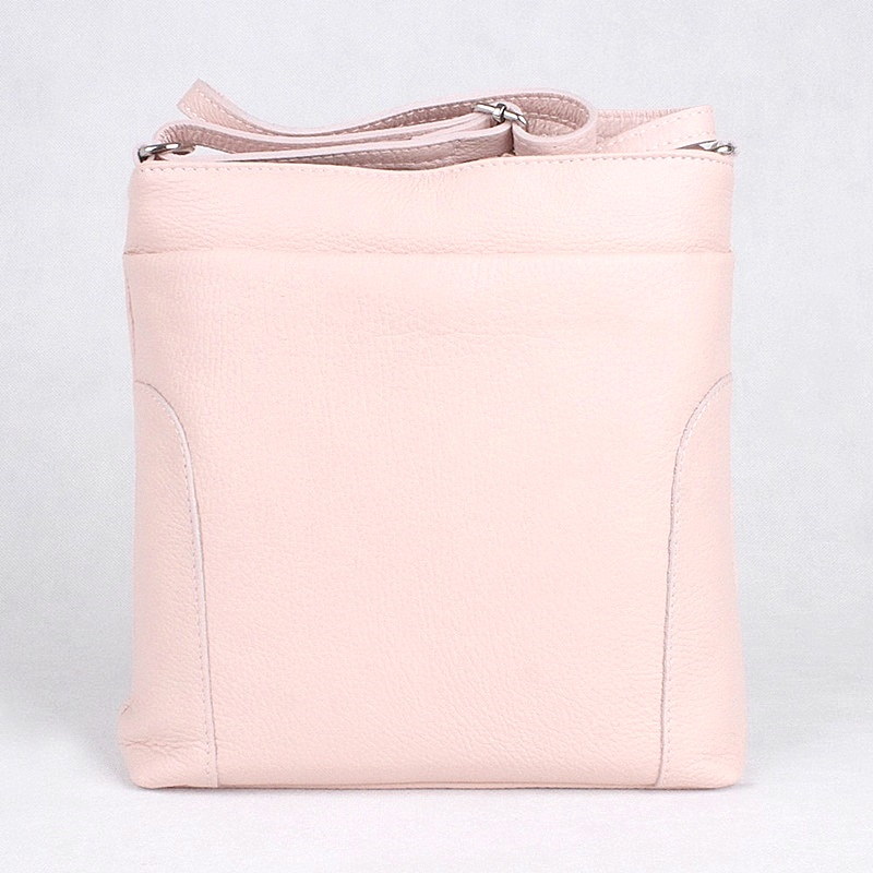 Středně velká kožená crossbody kabelka Patrizia Piu 417 světlerůžová