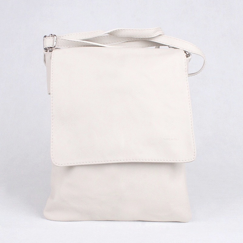 Vera Pelle Kožená středně velká crossbody kabelka no. 88 béžová
