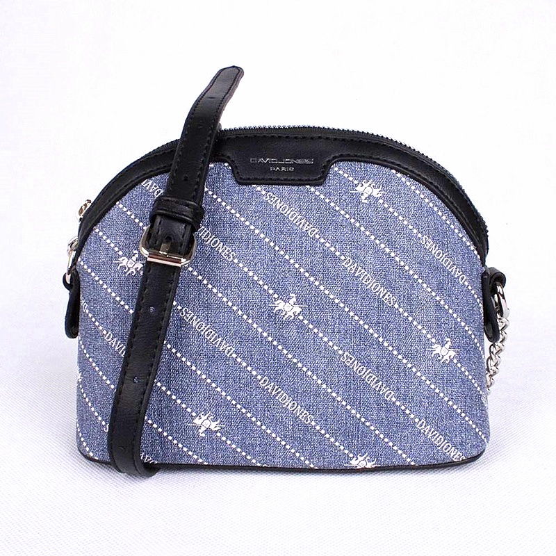 David Jones Paris Malá pevná crossbody kabelka David Jones CH21050 džínově modrá