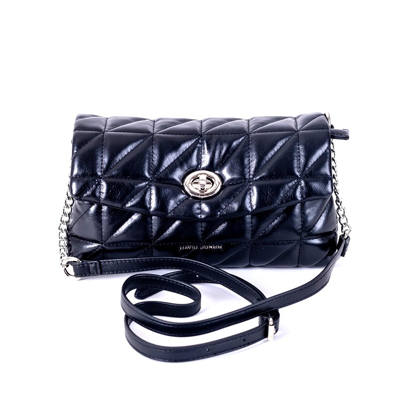 David Jones Paris Moderní malá crossbody kabelka David Jones 6719-1A černá