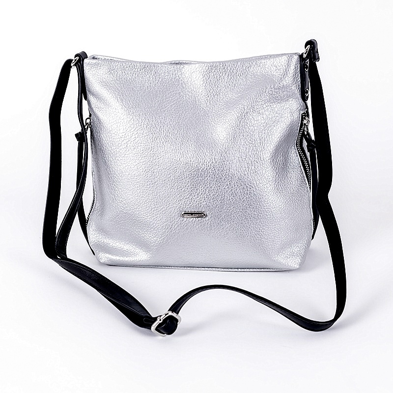 David Jones Paris Stříbrná crossbody kabelka David Jones 6727-1A malé/střední velikosti