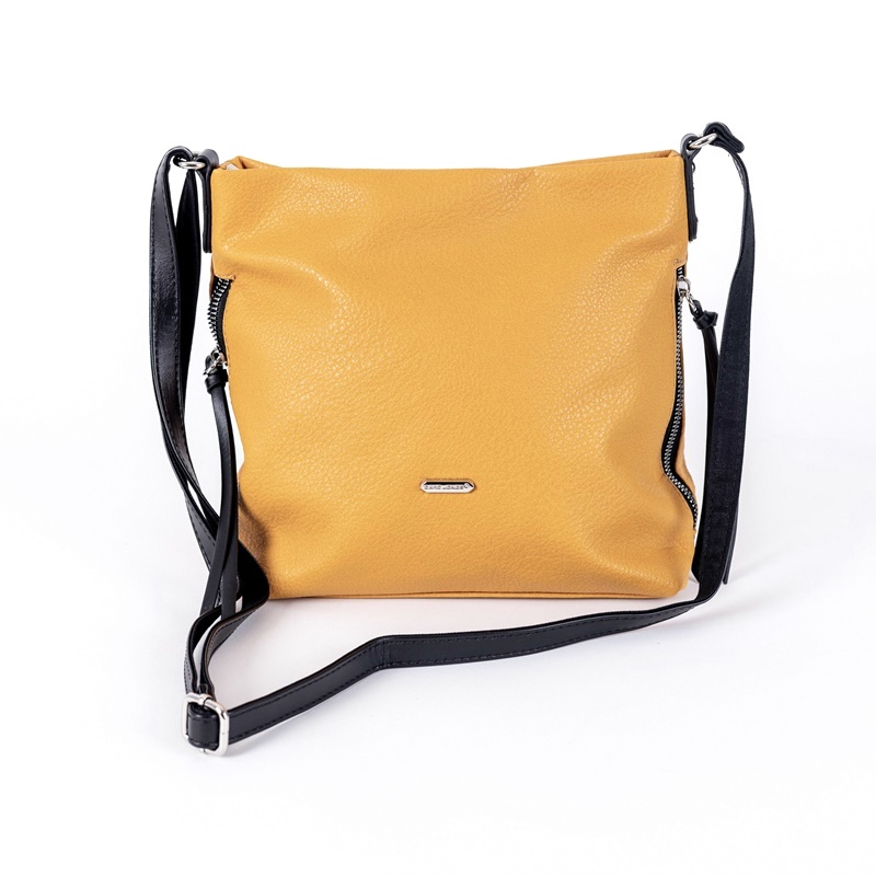 David Jones Paris Žlutá crossbody kabelka David Jones 6727-1A malé/střední velikosti