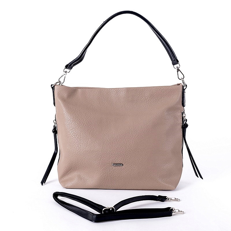 Středně velká kabelka na rameno i crossbody David Jones 6727-2A hnědo-šedá