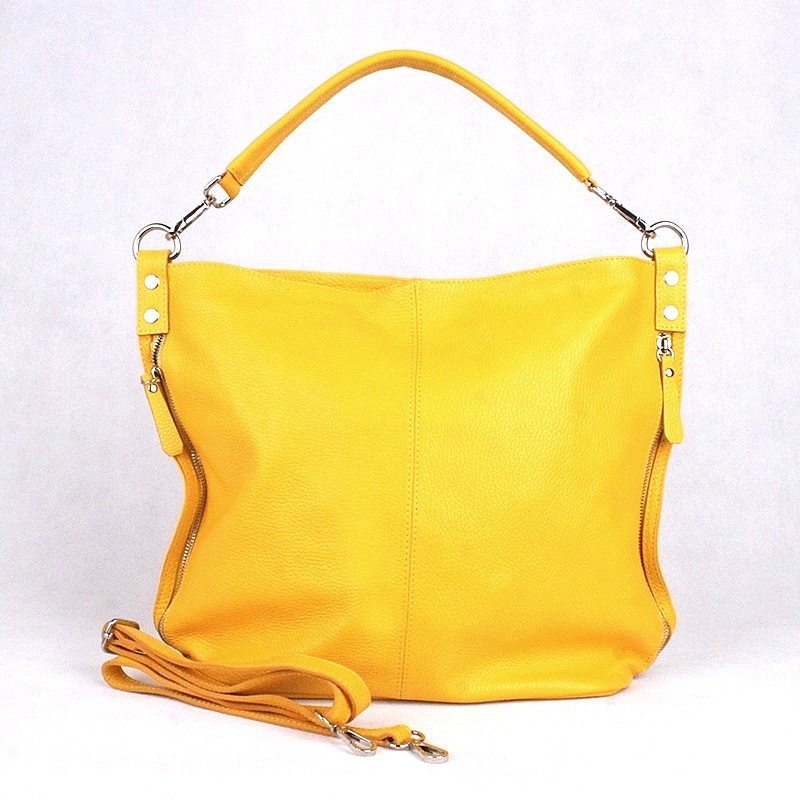 Vera Pelle Kožená kabelka na rameno i crossbody 7733 žlutá