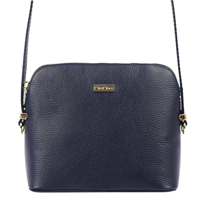 Malá tmavěmodrá kožená crossbody kabelka Mia More no. 008