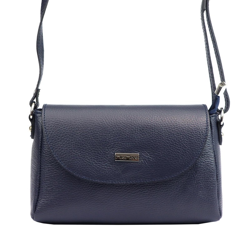 Mia More (Itálie) Malá tmavěmodrá kožená crossbody kabelka Mia More no. 018