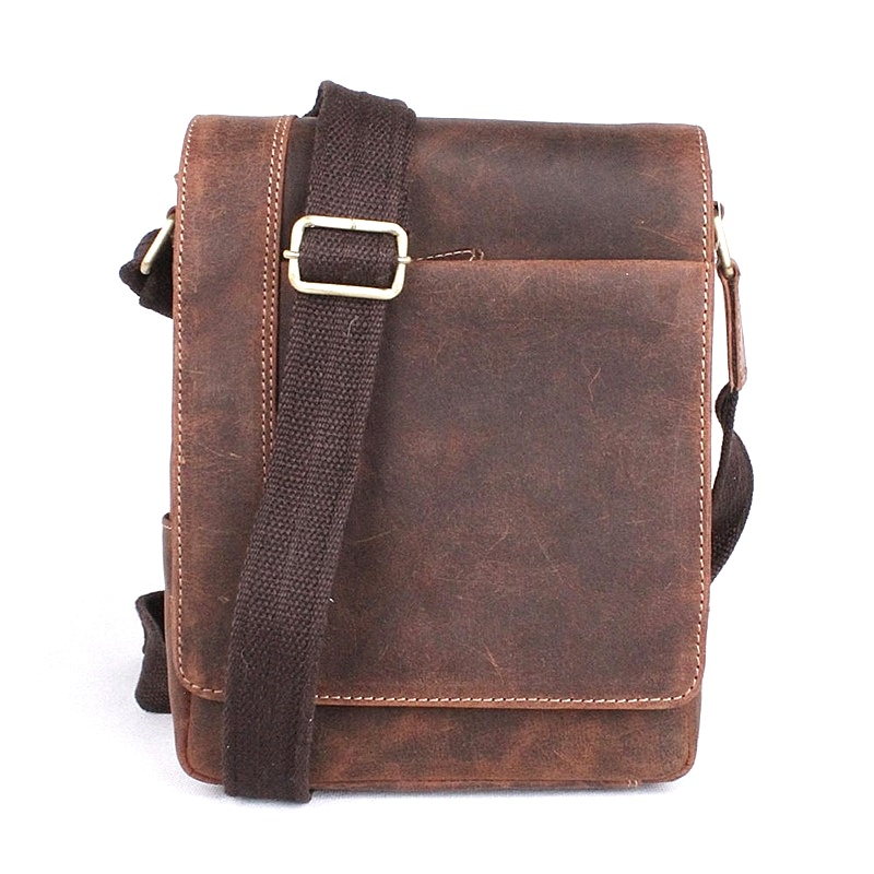 HGL (Německo) Středně velká pánská kožená crossbody taška HGL no. 6025 hnědá