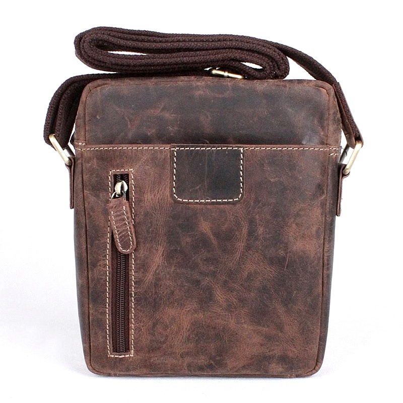 HGL (Německo) Středně velká pánská kožená crossbody taška HGL no. 622 tmavěhnědá