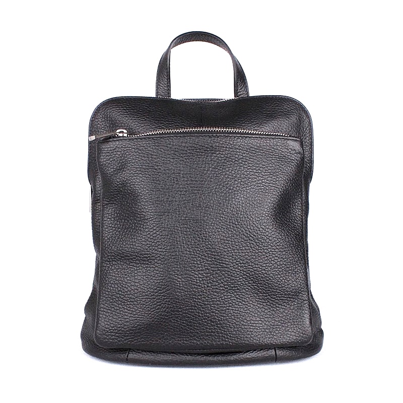 Vera Pelle Malý/střední černý kožený batoh/crossbody kabelka no. 210, obsah cca. 5l