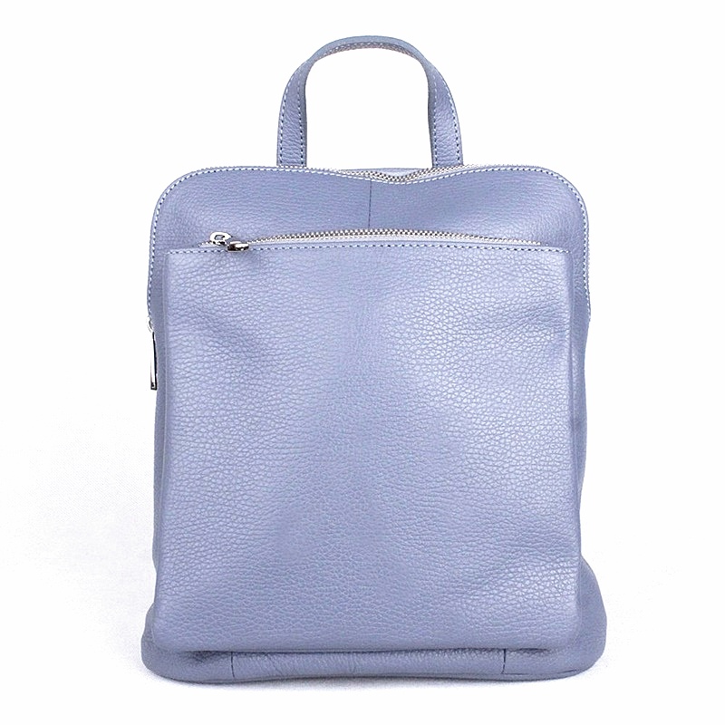 Malý/střední modrý kožený batoh/crossbody kabelka no. 210, obsah cca. 5l