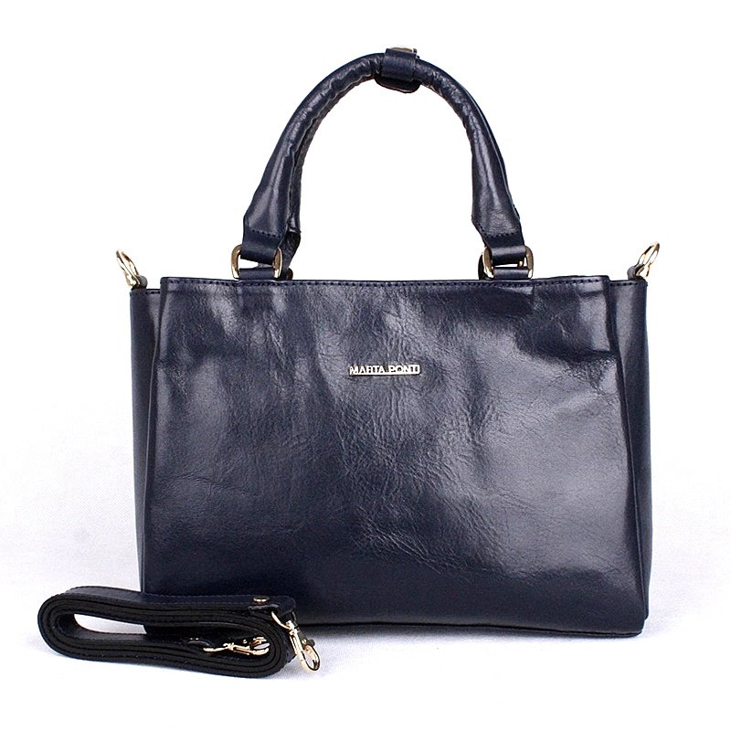 Luxusní tříoddílová dámská kabelka do ruky Marta Ponti no. 6204 tmavěmodrá