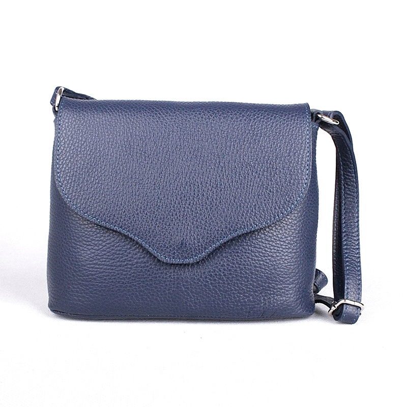 Malá modrá kožená crossbody kabelka Vera Pelle no. 61