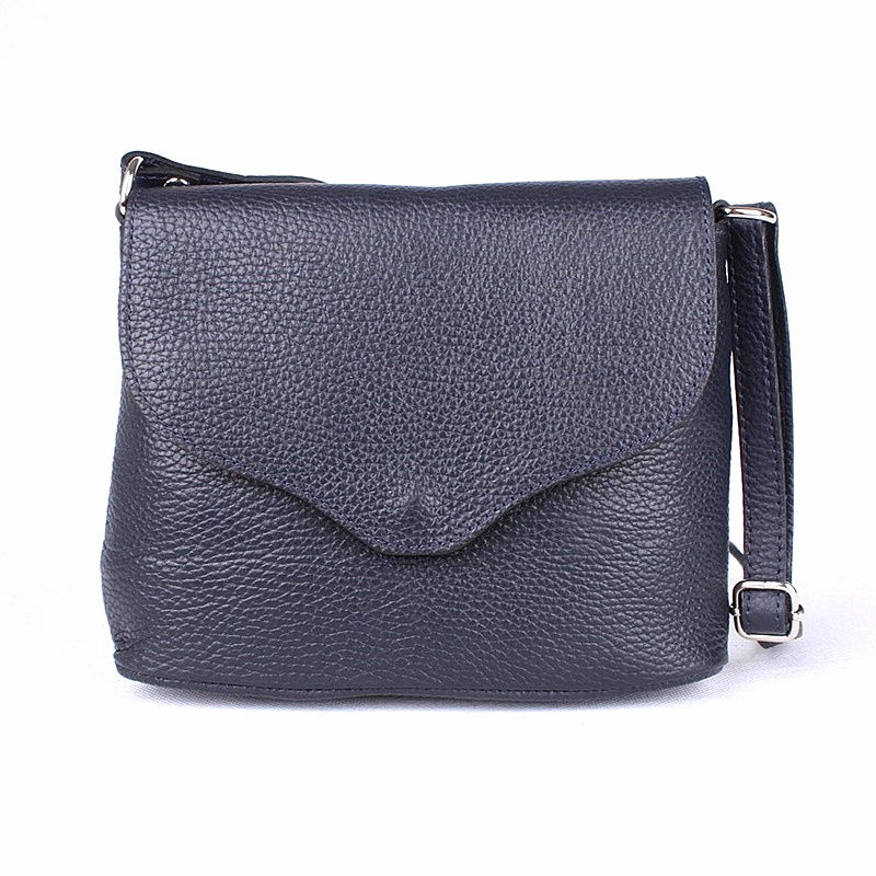 Malá tmavěmodrá kožená crossbody kabelka Vera Pelle no. 61