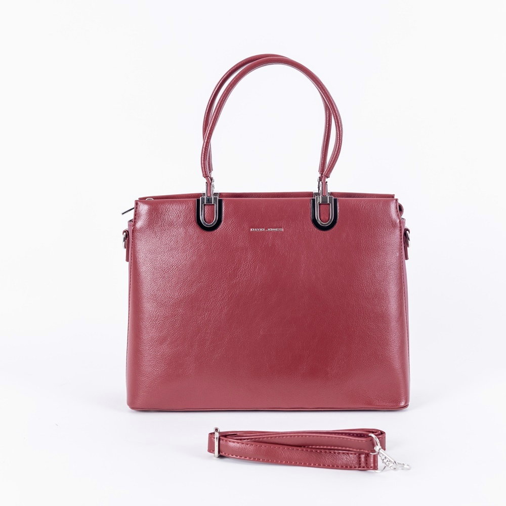 Tříoddílová elegantní kabelka do ruky David Jones CM6563 červená