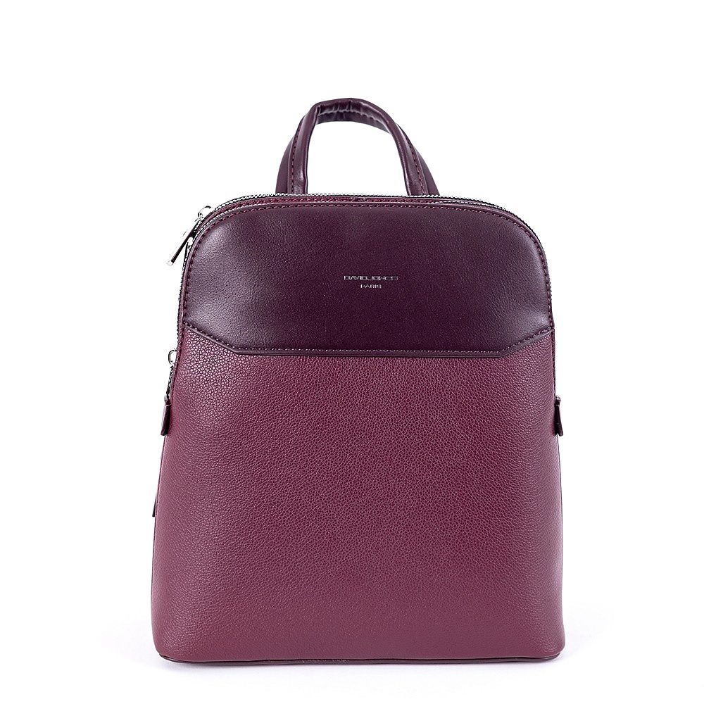 David Jones Paris Dvousekční městský batoh David Jones 6825-1, obsah cca. 8l tmavěčervený