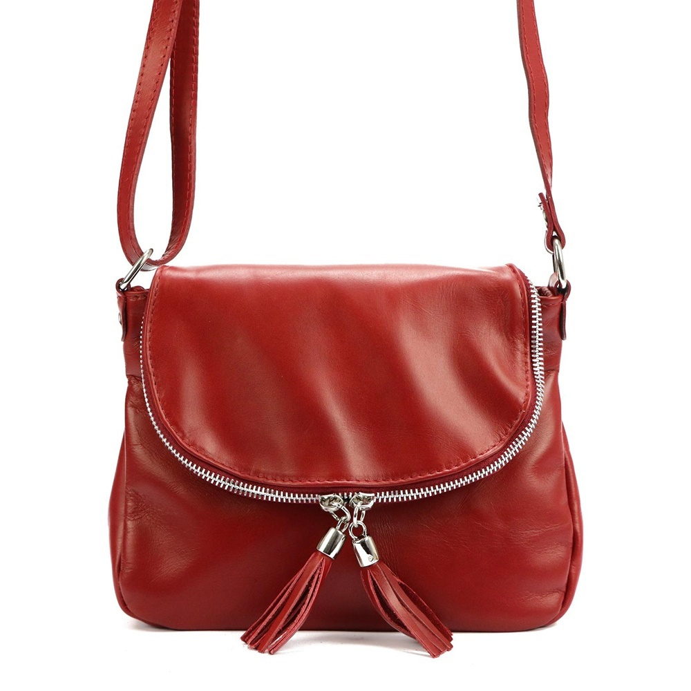 Malá kožená crossbody kabelka Luka no. 023  červená