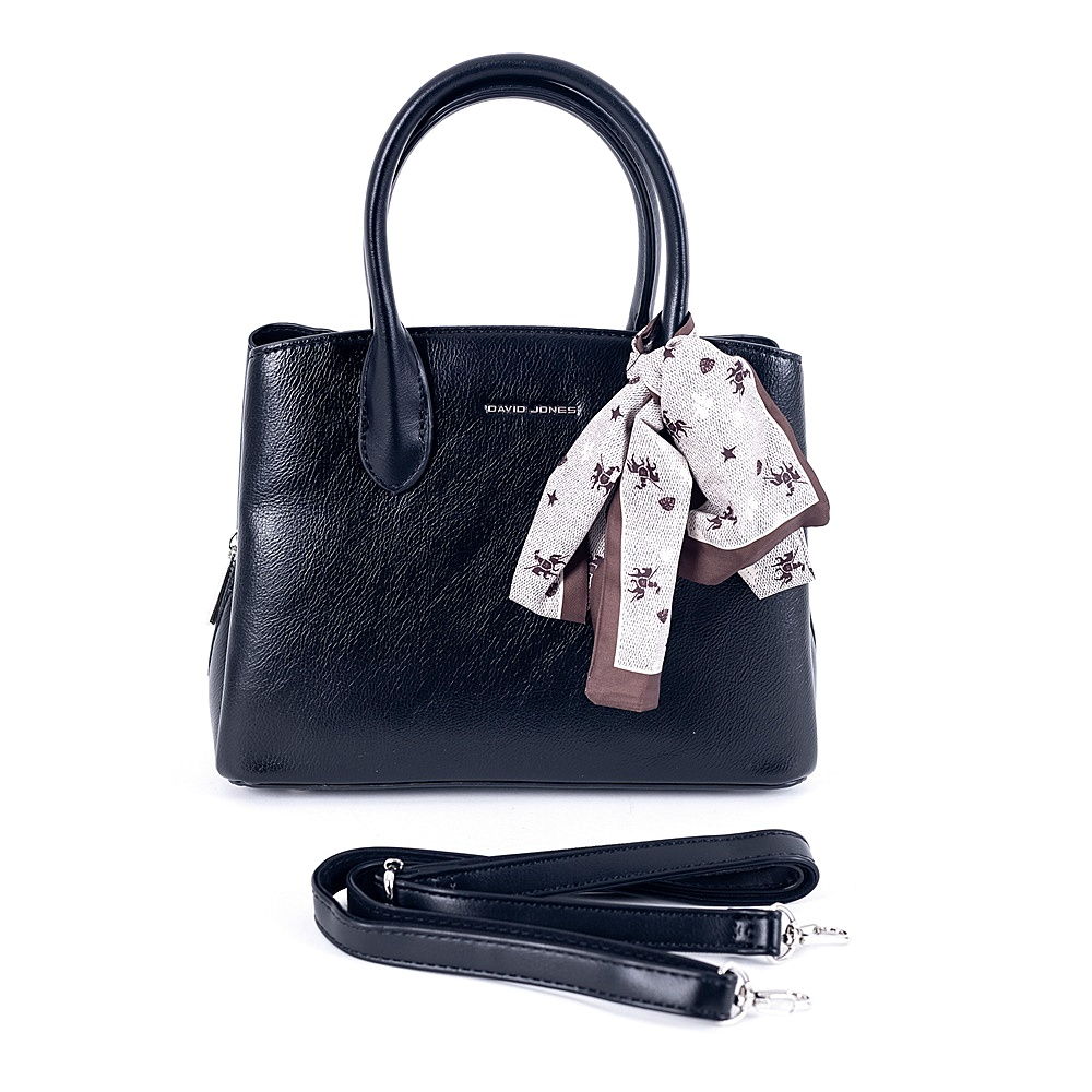 David Jones Paris Malá tříoddílová kabelka do ruky David Jones CH21035A černá se šátkem